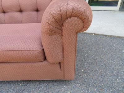 Handsome Mid Century Modern Dunbar Style Chesterfield Tufted Party Sofa