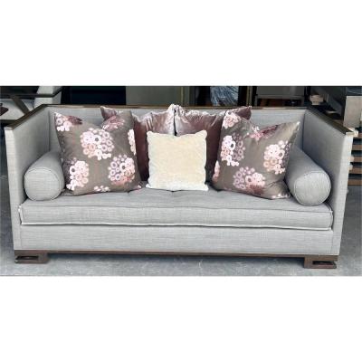 Handsome Modern Robert Marinelli Sofa High Back Settee