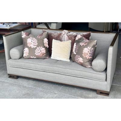 Handsome Modern Robert Marinelli Sofa High Back Settee