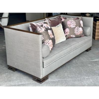 Handsome Modern Robert Marinelli Sofa High Back Settee
