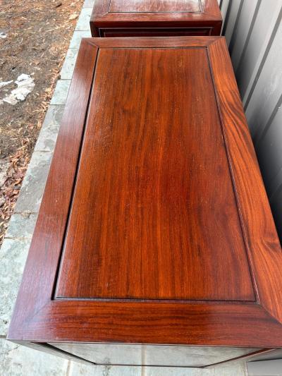 Handsome Pair Chinoiserie Rosewood Bachelor s Chest Mid Century