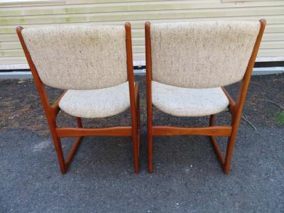 Handsome Set of 6 Danish Benny Linden Teak Dining Chairs Mid Century Modern