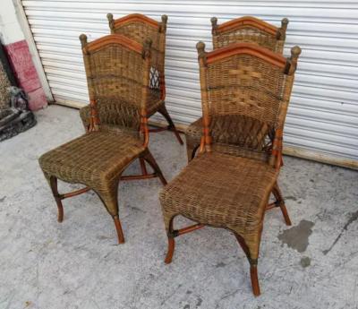 Handwoven Bamboo and Rattan Dining set