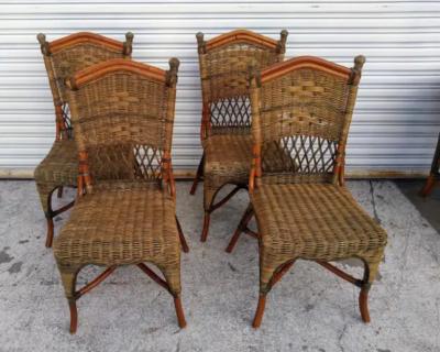 Handwoven Bamboo and Rattan Dining set