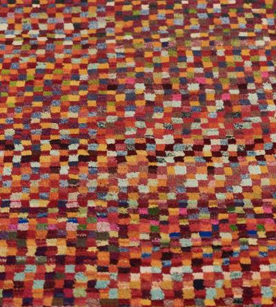 Handwoven Deep Pile Colorful Contemporary Deco Rug