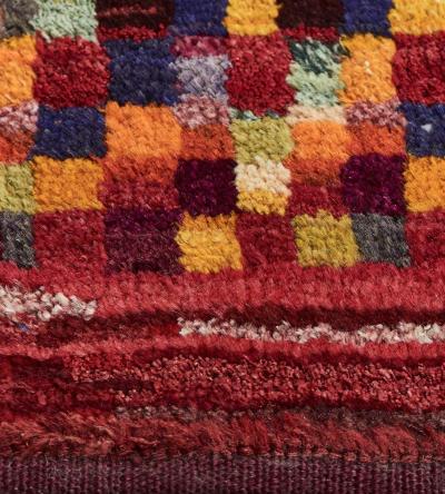 Handwoven Deep Pile Colorful Contemporary Deco Rug
