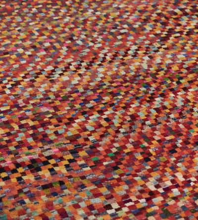 Handwoven Deep Pile Colorful Contemporary Deco Rug