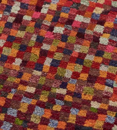 Handwoven Deep Pile Colorful Contemporary Deco Rug