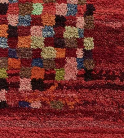 Handwoven Deep Pile Colorful Contemporary Deco Rug