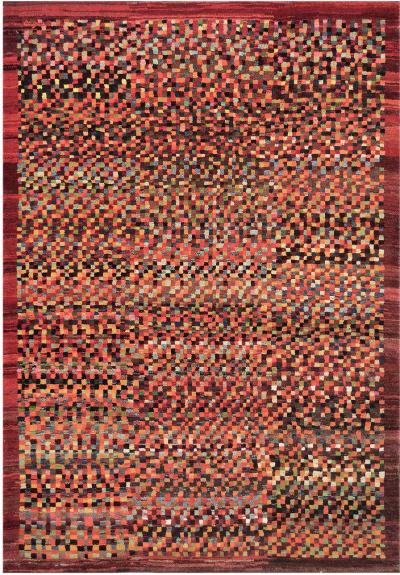 Handwoven Deep Pile Colorful Contemporary Deco Rug