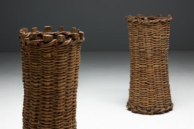 Handwoven Rural Baskets France 19th Century