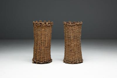 Handwoven Rural Baskets France 19th Century