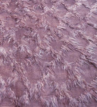 Handwoven Wool and Mohair Tufted Trellis Rug