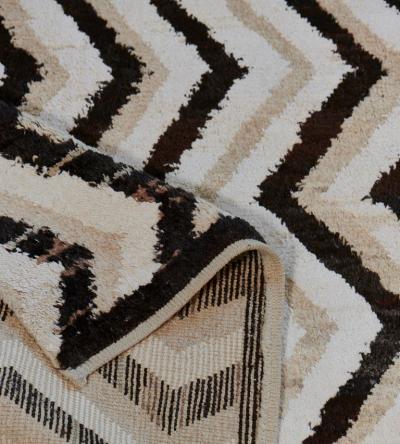 Handwoven Zig Zag Turkish Style Wool Deco Rug