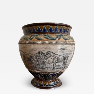 Hannah Barlow for Doulton Lambeth a Footed Jardiniere