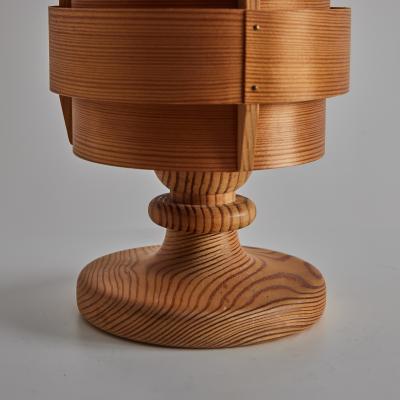 Hans Agne Jakobsson 1960s Hans Agne Jakobsson Model B148 Wood Table Lamp for AB Ellysett