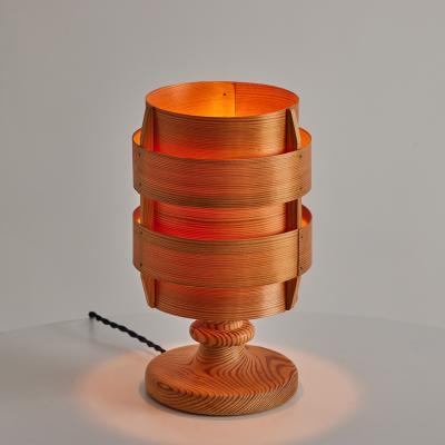 Hans Agne Jakobsson 1960s Hans Agne Jakobsson Model B148 Wood Table Lamp for AB Ellysett