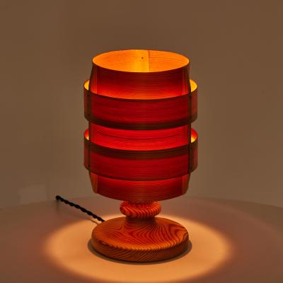 Hans Agne Jakobsson 1960s Hans Agne Jakobsson Model B148 Wood Table Lamp for AB Ellysett