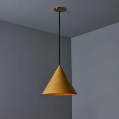 Hans Agne Jakobsson 1970s Conical Wooden Pendant Lamp Attributed to Hans Agne Jakobsson