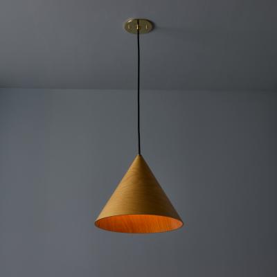 Hans Agne Jakobsson 1970s Conical Wooden Pendant Lamp Attributed to Hans Agne Jakobsson