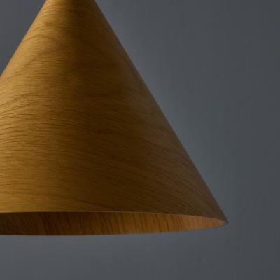 Hans Agne Jakobsson 1970s Conical Wooden Pendant Lamp Attributed to Hans Agne Jakobsson
