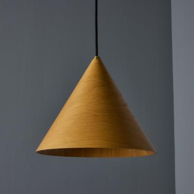 Hans Agne Jakobsson 1970s Conical Wooden Pendant Lamp Attributed to Hans Agne Jakobsson
