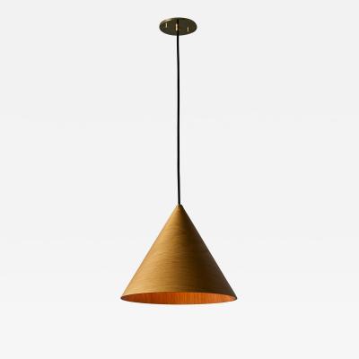 Hans Agne Jakobsson 1970s Conical Wooden Pendant Lamp Attributed to Hans Agne Jakobsson