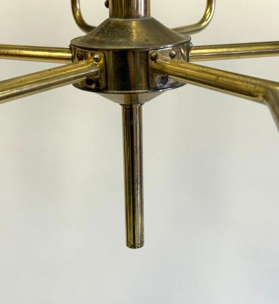 Hans Agne Jakobsson 2 Scandinavian Modern Brass Smoked Glass Chandeliers by Hans Agne Jakobsson