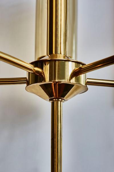 Hans Agne Jakobsson Brass and Glass Chandelier T434 5 by Hans Agne Jakobsson