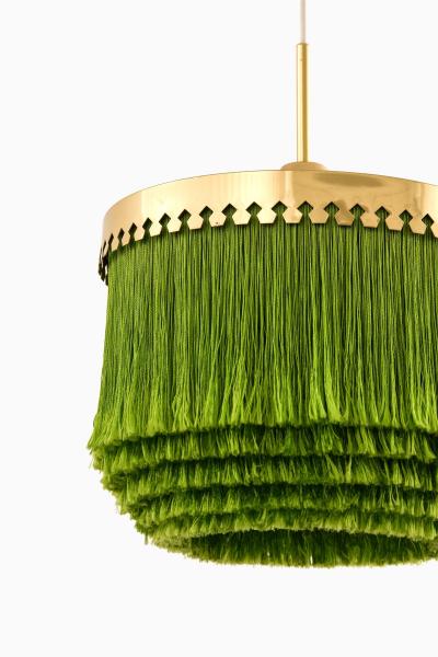 Hans Agne Jakobsson Ceiling Lamp Model T 601 M in Silk and Brass by Hans Agne Jakobsson 1965