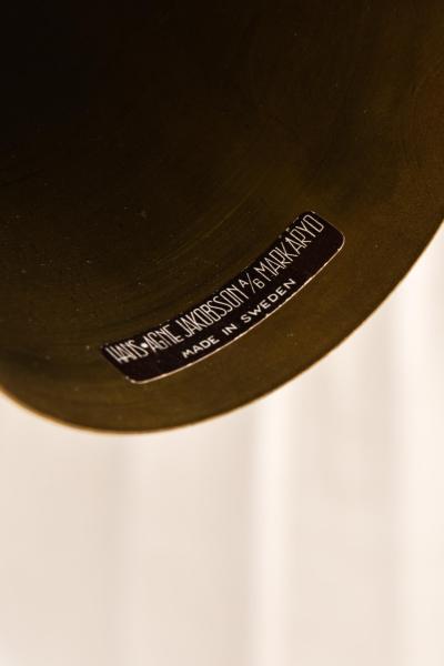 Hans Agne Jakobsson Ceiling Lamp in Brass and Fabric by Hans Agne Jakobsson 1950s