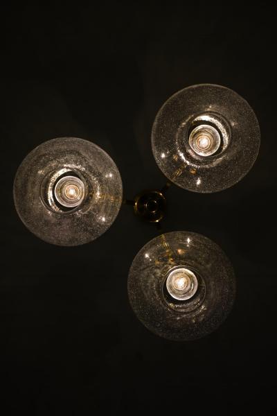 Hans Agne Jakobsson Ceiling Lamp in Brass and Glass by Hans Agne Jakobsson 1950s