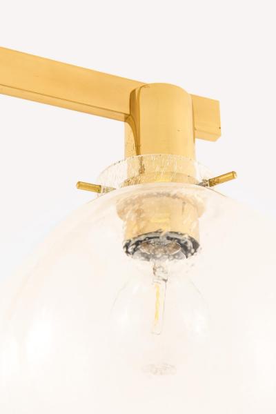 Hans Agne Jakobsson Ceiling Lamp in Brass and Glass by Hans Agne Jakobsson 1950s