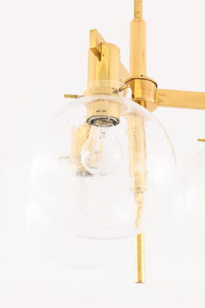 Hans Agne Jakobsson Ceiling Lamp in Brass and Glass by Hans Agne Jakobsson 1950s