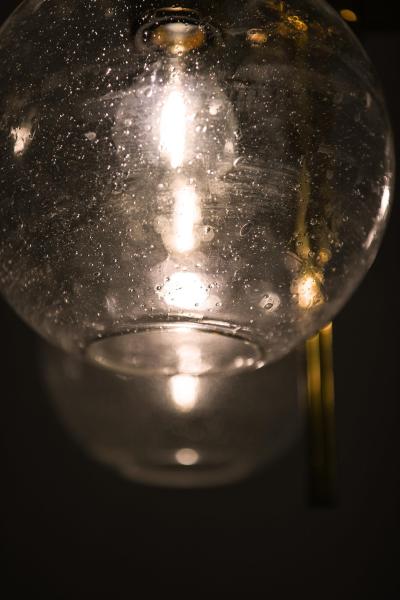 Hans Agne Jakobsson Ceiling Lamp in Brass and Glass by Hans Agne Jakobsson 1950s