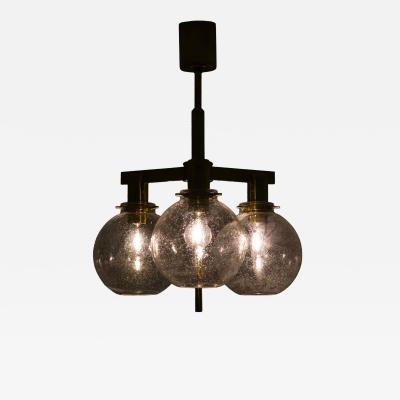 Hans Agne Jakobsson Ceiling Lamp in Brass and Glass by Hans Agne Jakobsson 1950s