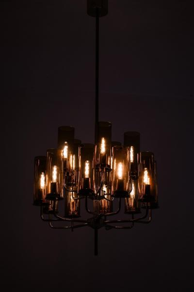 Hans Agne Jakobsson Ceiling Lamp in Brass and Glass by Hans Agne Jakobsson 1960s