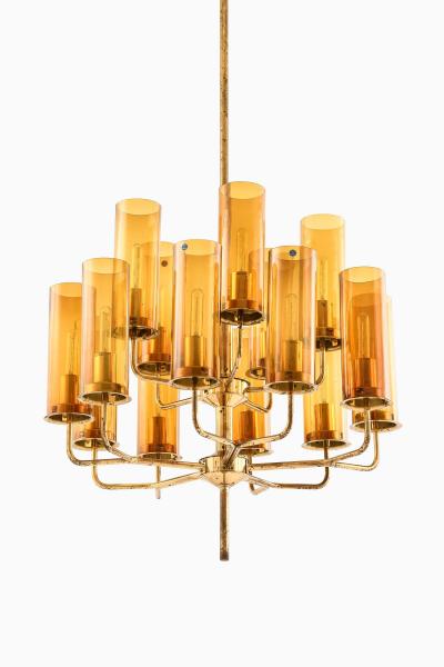 Hans Agne Jakobsson Ceiling Lamp in Brass and Glass by Hans Agne Jakobsson 1960s