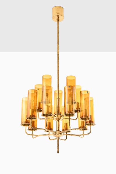 Hans Agne Jakobsson Ceiling Lamp in Brass and Glass by Hans Agne Jakobsson 1960s