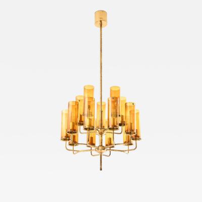 Hans Agne Jakobsson Ceiling Lamp in Brass and Glass by Hans Agne Jakobsson 1960s