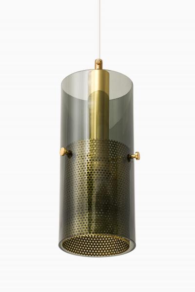 Hans Agne Jakobsson Ceiling Lamp in Brass and Original Glass by Hans Agne Jakobsson 1950s