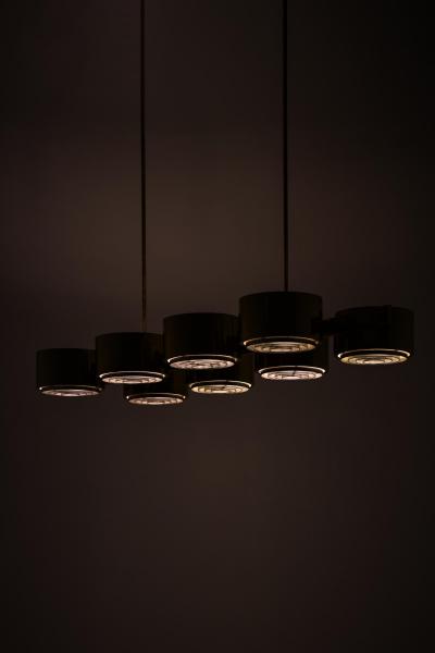 Hans Agne Jakobsson Ceiling Lamp in Brass and Plastic by Hans Agne Jakobsson 1950s