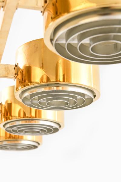 Hans Agne Jakobsson Ceiling Lamp in Brass and Plastic by Hans Agne Jakobsson 1950s