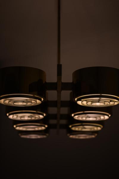 Hans Agne Jakobsson Ceiling Lamp in Brass and Plastic by Hans Agne Jakobsson 1950s
