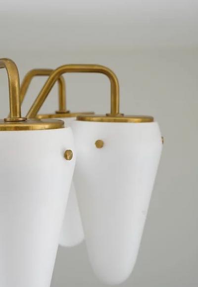 Hans Agne Jakobsson Chandelier in Brass and Glass by Hans Agne Jakobsson