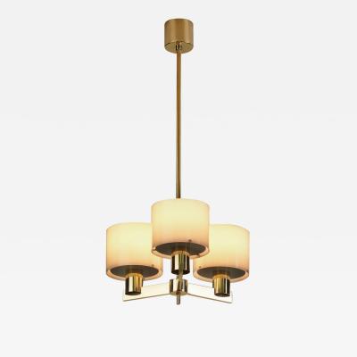 Hans Agne Jakobsson Hans Agne Jakobsson Brass Chandelier for AB Markaryd Sweden 1950s