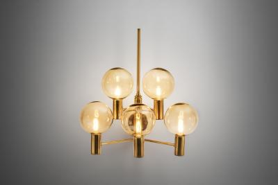 Hans Agne Jakobsson Hans Agne Jakobsson Brass Wall Lamp with Smoked Glass Shades Sweden 1960s