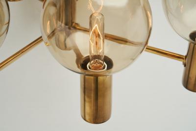 Hans Agne Jakobsson Hans Agne Jakobsson Brass Wall Lamp with Smoked Glass Shades Sweden 1960s
