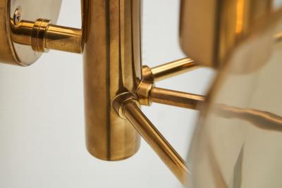 Hans Agne Jakobsson Hans Agne Jakobsson Brass Wall Lamp with Smoked Glass Shades Sweden 1960s