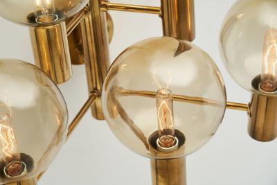 Hans Agne Jakobsson Hans Agne Jakobsson Brass Wall Lamp with Smoked Glass Shades Sweden 1960s